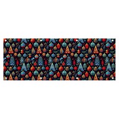 Vintage Style Christmas Decoration Pattern Motif Banner And Sign 8  X 3  by dflcprintsclothing