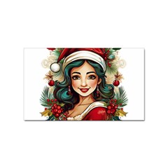 Young Woman With Santa Claus Clothes Isolated Illustration Wb Sticker (rectangular) by dflcprintsclothing