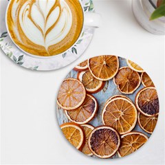 Orange, Slices, Fruits, Citrus Uv Print Round Tile Coaster by kyorashop23