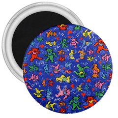 Grateful Dead Dancing Bears Pattern 3  Magnets by Salmanaz77