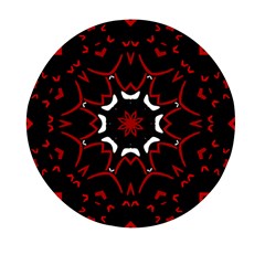 Red Shapes Mandala   Mini Round Pill Box (pack Of 3) by ConteMonfrey