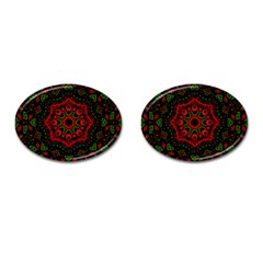 Purple, Blue And Pink Eyes Abstract Forms Geometric Cufflinks (oval) by ConteMonfrey