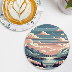 Artwork Painting Sculpture Nature Uv Print Round Tile Coaster by Salmanaz77