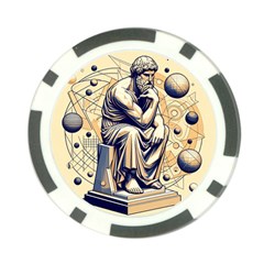Thinker Sculpture Design Geometric Poker Chip Card Guard by Salmanaz77