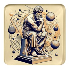 Thinker Sculpture Design Geometric Square Glass Fridge Magnet (4 Pack) by Salmanaz77