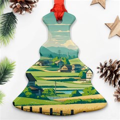Countryside Meadow Rural Bloom Christmas Tree Ornament (two Sides) by Salmanaz77
