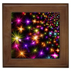 Star Colorful Christmas Abstract Framed Tile by Dutashop