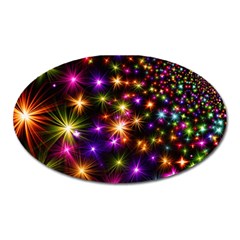 Star Colorful Christmas Abstract Oval Magnet by Dutashop