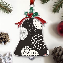 Geometric Design 09 Metal Holly Leaf Bell Ornament by myclothy