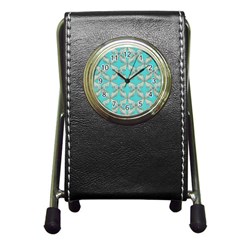 Geometric Design 13 Pen Holder Desk Clock by myclothy
