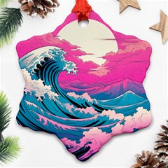 Waves Mountains Sky Ornament (snowflake) by Grandong