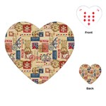 Letters Writing Paper Text Pattern Playing Cards Single Design (Heart) Front