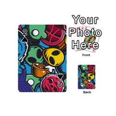 Funky Alien Pattern Abstract Colourful Drawing Playing Cards 54 Designs (mini) by Posterlux