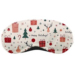 Happy Holiday Xmas Christmas Pattern Sleep Mask by Paksenen