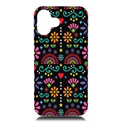 Mexican Folk Art Seamless Pattern Colorful Iphone 16 Plus Black Uv Print Pc Hardshell Case by Paksenen