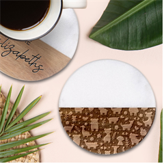 Pet Animal 01 Classic Marble Wood Coaster (round)  by myclothy