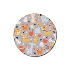 Pet Animal 02 Rubber Coaster (round) by myclothy