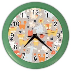 Pet Animal 02 Color Wall Clock by myclothy