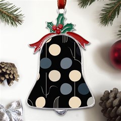 A Minimalist Pattern With Simple Lines And Shapes, Creating A Clean And Modern Aesthetic 03 Metal Holly Leaf Bell Ornament by myclothy