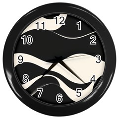 A Minimalist Pattern With Simple Lines And Shapes, Creating A Clean And Modern Aesthetic 06 Wall Clock (black) by myclothy