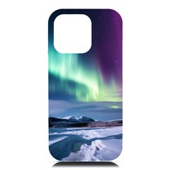 Northern Lights Aurora Night Nature Iphone 16 Pro Max Black Uv Print Pc Hardshell Case by Posterlux