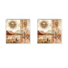 Abstract Sun Boho Bohemian Design Cufflinks (square) by Salmanaz77