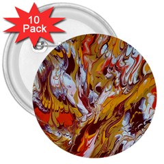 Phoenix 3  Buttons (10 Pack)  by kaleidomarblingart