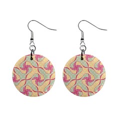 Abstract Pattern Design Scrapbooking Mini Button Earrings by Paksenen