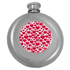 Hearts Valentine Pattern Seamless Round Hip Flask (5 Oz) by Bedest