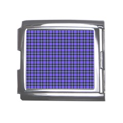 Blue Tartan Plaid 1 Mega Link Italian Charm (18mm) by dressshop