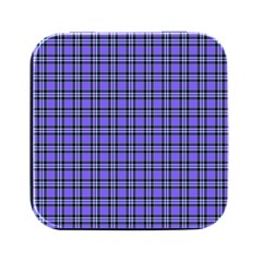 Blue Tartan Plaid 1 Square Metal Box (black) by dressshop