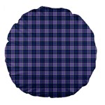 Purple Plaid Tartan 1 Large 18  Premium Flano Round Cushions Front
