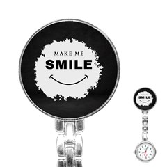 Black And White Simple Make Me Smile T Shirt 20250203 014057 0000 Stainless Steel Nurses Watch by Cowcow2005