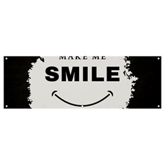Black And White Simple Make Me Smile T Shirt 20250203 014057 0000 Banner And Sign 12  X 4  by Cowcow2005