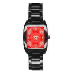 Crimson Current Stainless Steel Barrel Watch by ArtfulThreads