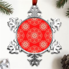 Crimson Current Metal Small Snowflake Ornament by ArtfulThreads