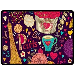Collage Worx Black Collage Cupcake Eifel Tower Fireworks Paris Fleece Blanket (large) by Grandong