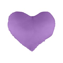 Luscious Lavender Hex #cca3e7 Standard 16  Premium Heart Shape Cushions by dressshop