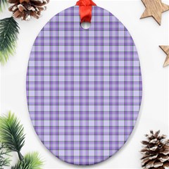 Purple Plaid Tartan 2 Ornament (oval) by dressshop