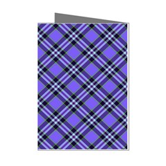 Blue Tartan Plaid 1 Diagonal Mini Greeting Cards (pkg Of 8) by dressshop