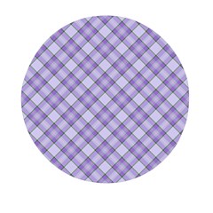 Purple Plaid Tartan 2 Diagonal Mini Round Pill Box (pack Of 3) by dressshop