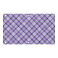 Purple Plaid Tartan 2 Diagonal Banner And Sign 5  X 3  by dressshop