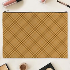 Autumn Fall Plaid Tartan 1 Diagonal Cosmetic Bag (xxxl) by dressshop