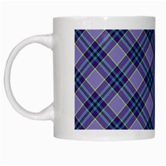 Purple Plaid Tartan 1 Diagonal White Mug by dressshop