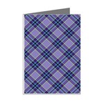 Purple Plaid Tartan 1 Diagonal Mini Greeting Cards (Pkg of 8) Right