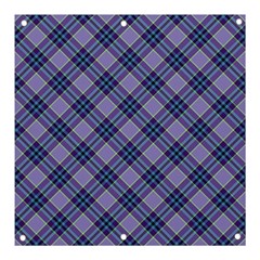 Purple Plaid Tartan 1 Diagonal Banner And Sign 3  X 3  by dressshop