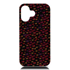 Pattern Ha Ha Ha  Abstract Black Dark Doodle Hahaha Pattern Physco Iphone 16 Black Uv Print Pc Hardshell Case by Salmanaz77