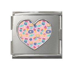 Ice Cream Donut Sweets Candie Mega Link Heart Italian Charm (18mm) by Apenda