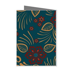 Flowers Floral Retro Flower Texture Mini Greeting Cards (pkg Of 8) by Salmanaz77