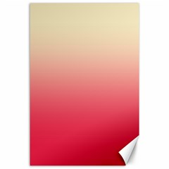 Cream Yellow To Crimson Red Linear Gradient Canvas 24  X 36  by GradientsOmbre